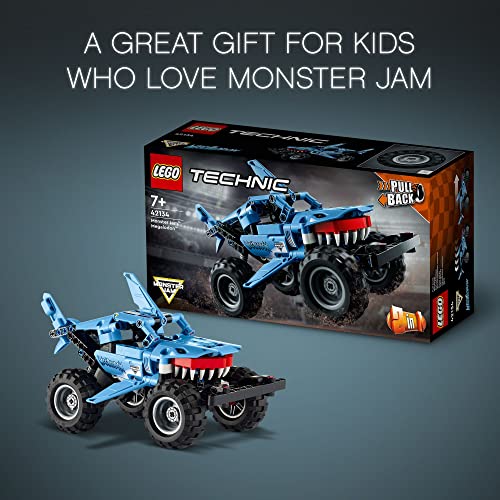 LEGO Technic Monster Jam Megalodon 42134 Set - 2 in 1 Pull Back Shark Truck to Lusca Low Racer Car Toy