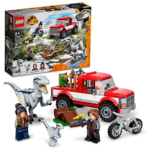 LEGO Jurassic World Blue and Beta Velociraptor Capture 76946 - Features Truck, 2 Indoraptor Dinosaur Toys