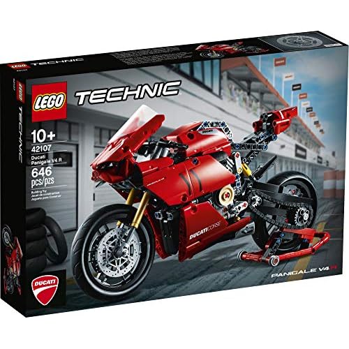 LEGO Technic Ducati Panigale V4 R Motorcycle 42107 Building Set - Collectible Superbike Display Model Kit