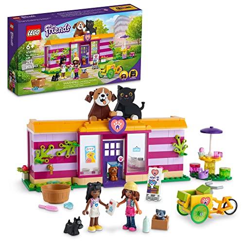 LEGO Friends Pet Adoption Café 41699 Building Toy - Collectible Animal Rescue Set