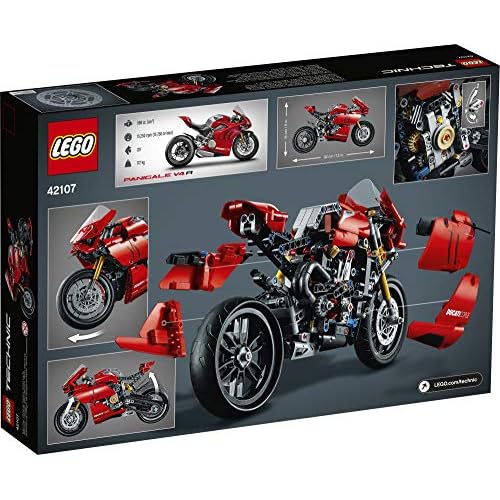 LEGO Technic Ducati Panigale V4 R Motorcycle 42107 Building Set - Collectible Superbike Display Model Kit