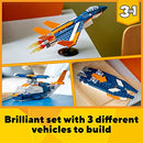 LEGO Creator 3in1 Supersonic Jet Plane to Helicopter to Speed Boat Toy Set 31126