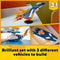 LEGO Creator 3in1 Supersonic Jet Plane to Helicopter to Speed Boat Toy Set 31126