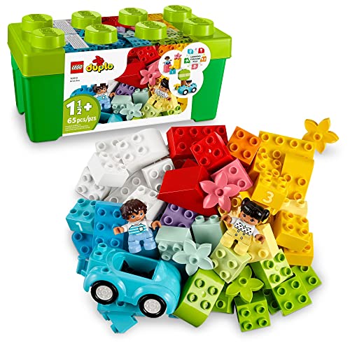 LEGO DUPLO Classic Brick Box 10913 STEM Toy for The Holidays, Features Storage Organizer