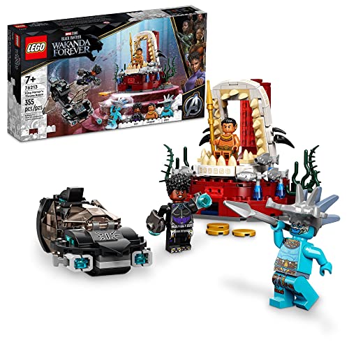 LEGO Marvel Black Panther Wakanda Forever King Namor’s Throne Room Building Kit 76213, Submarine Toy Building Set