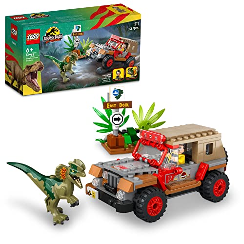 Lego Jurassic Park Dilophosaurus Ambush 76958 Buildable Toy Set for Jurassic Park 30th Anniversary