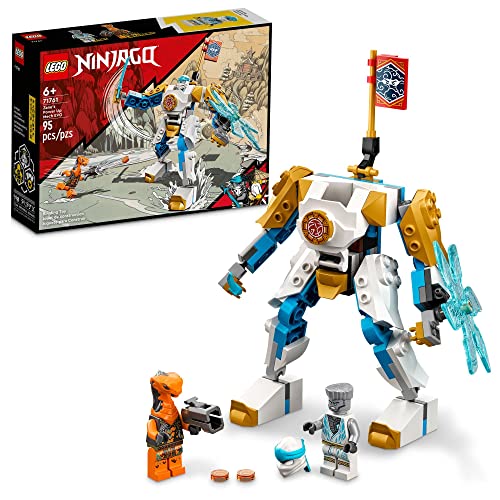 LEGO NINJAGO Zane’s Power Up Mech EVO Action Figure with Cobra Snake and Zane Minifigure, 71761