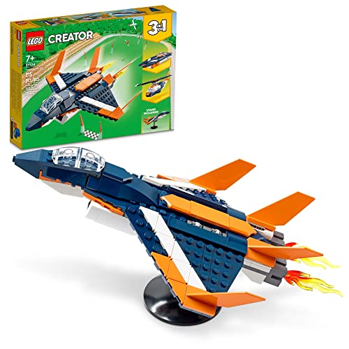 LEGO Creator 3in1 Supersonic Jet Plane to Helicopter to Speed Boat Toy Set 31126