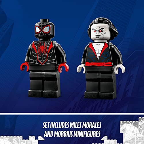 LEGO Marvel Spider-Man Miles Morales vs. Morbius 76244 Building Toy - Featuring Race Car and Action Minifigures