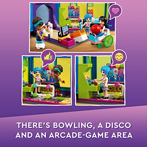 LEGO Friends Roller Disco Arcade Set 41708, Toy Bowling Game