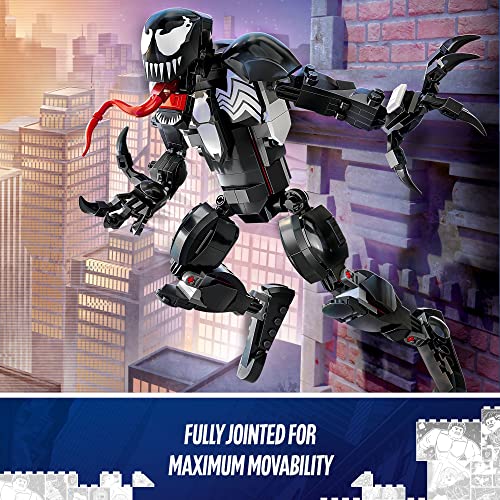 LEGO Marvel Venom Figure, 76230 Fully Articulated Super Villain Action Toy, Spider-Man Universe Collectible Set