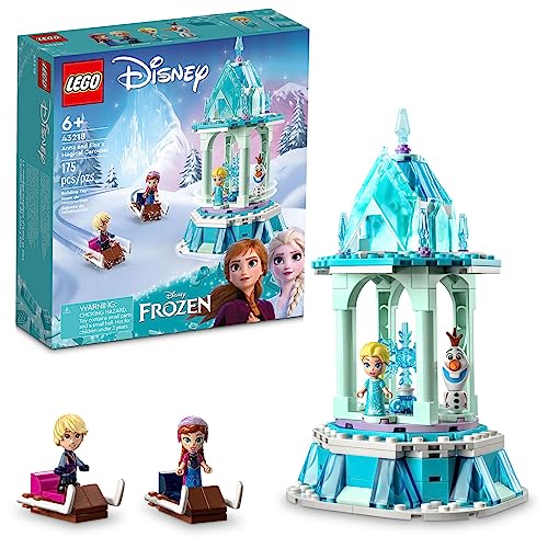 LEGO Disney Frozen Anna and Elsa’s Magical Carousel 43218 Ice Palace Building Toy Set