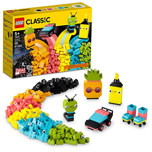 LEGO Classic Creative Neon Colors Fun Brick Box Set 11027, Building Toy