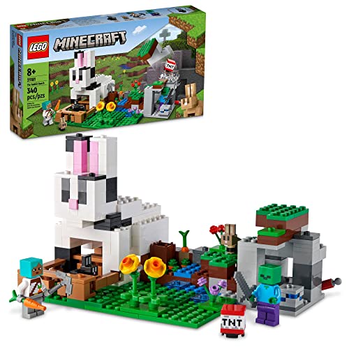 LEGO Minecraft The Rabbit Ranch House Farm Set, 21181 Animals Toy