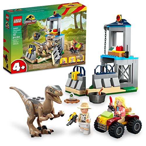 LEGO Jurassic Park Velociraptor Escape 76957 Learn to Build Dinosaur Toy