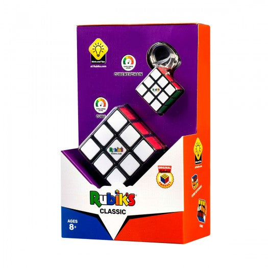 Rubik's 3x3 puzzle set Classic Pack - Cube and mini cube (with ring)