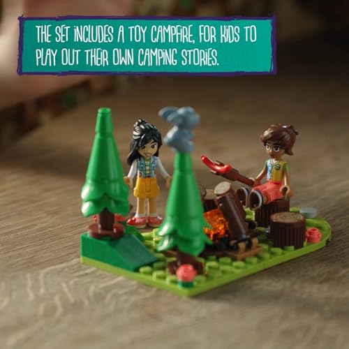 LEGO Friends Mobile Tiny House 41735, Forest Camping Dollhouse Pretend Play Set