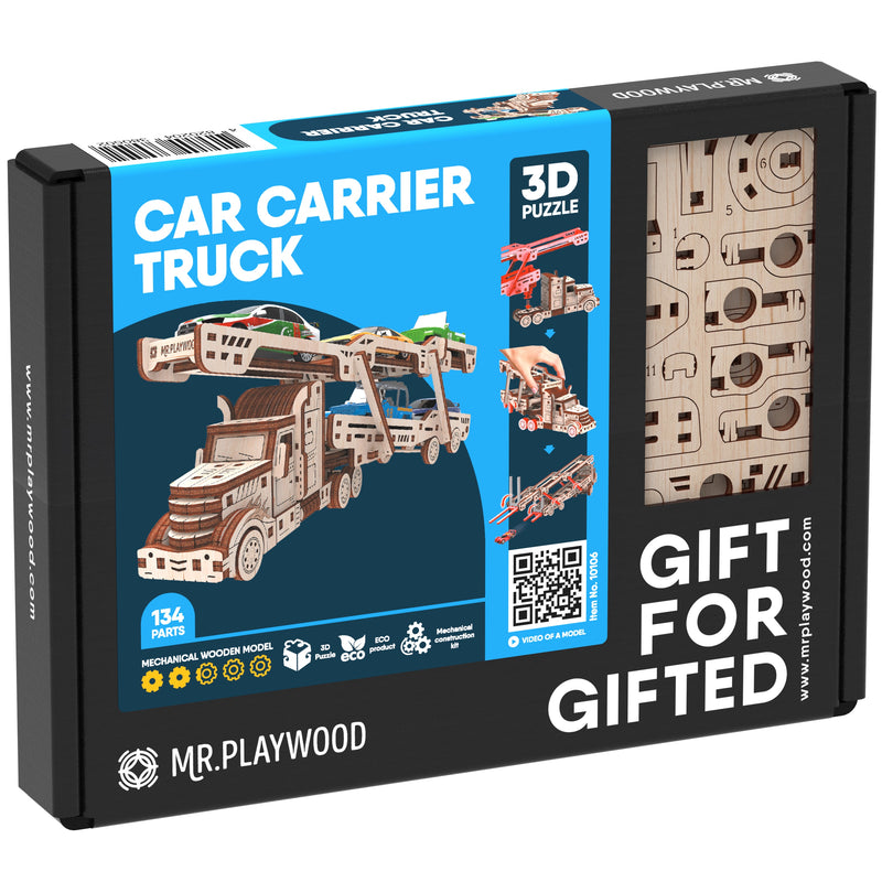 Mr. Playwood | Car Carrier Truck | Mechanical Wooden Model