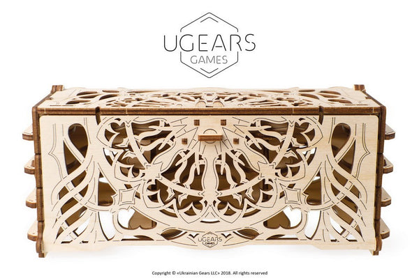 Ugears Mechanical Wooden Card Holder - Streamlined Convenience for Tabletop Games