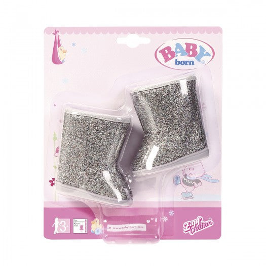 Baby Born Doll Shoes - Silver Boots