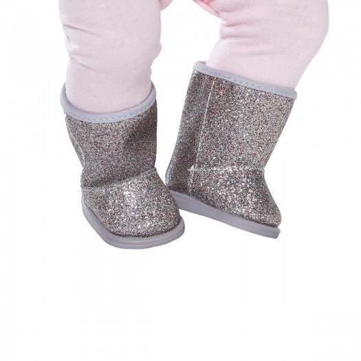 Baby Born Doll Shoes - Silver Boots