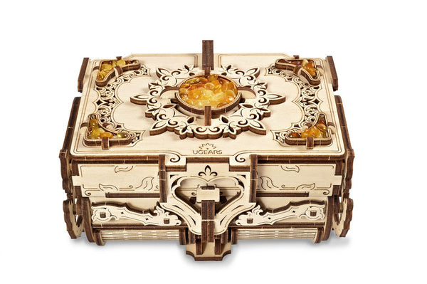 UGEARS The Amber Box - 3D Mechanical Wooden Puzzle with Amber Inclusions