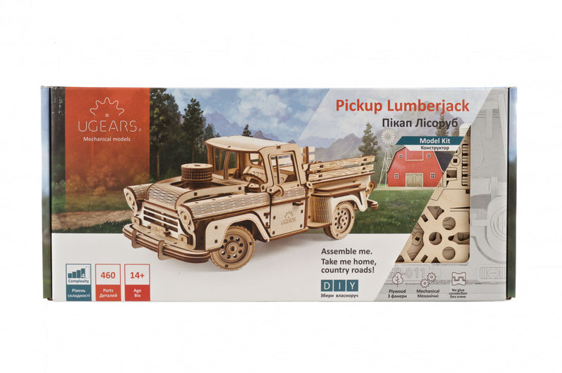 UGEARS - Mechanical Wooden Models - Pickup Lumberjack model kit