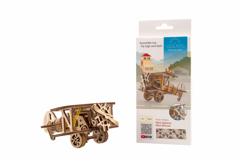 UGEARS - Mechanical Wooden Models - Mini-Biplane