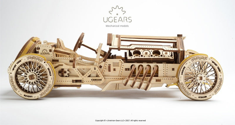 UGEARS - Mechanical Wooden Models - U-9 Grand Prix Car Model