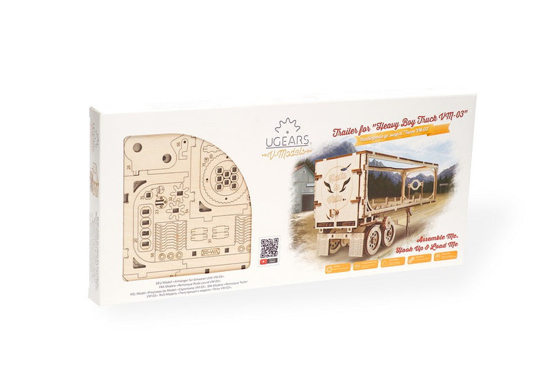 UGEARS - Mechanical Wooden Models - Trailer for Heavy Boy Truck VM-03 mechanic