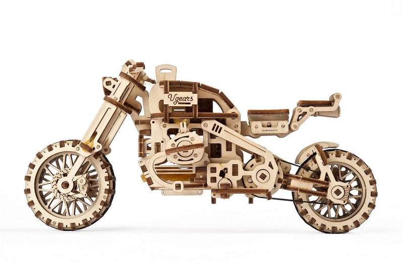 UGEARS | Scrambler UGR-10 Motor Bike with sidecar | Mechanical Wooden Model