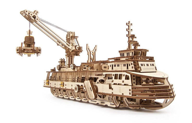 UGEARS - Mechanical Wooden Models - Research Vessel mechanical model kit