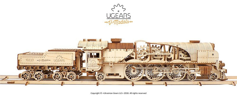 UGEARS | V-Express Steam Train | Mechanical Wooden Model