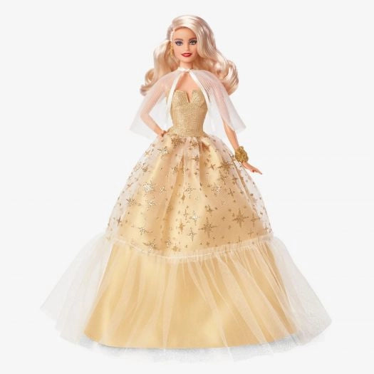 Barbie "Holiday" collectible doll in golden dress  HJX04