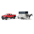 BRUDER | Leisure time | Jeep Dodge Ram 2500 with trailer-trailer and horse | 1:16