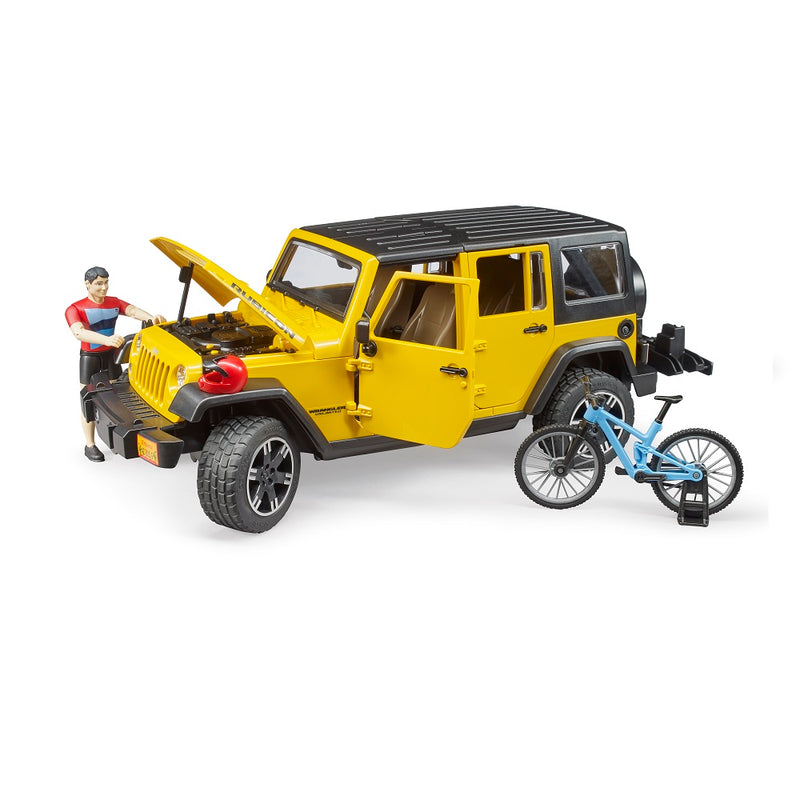 BRUDER | Leisure time | Jeep Rubicon with cyclist figure | 1:16