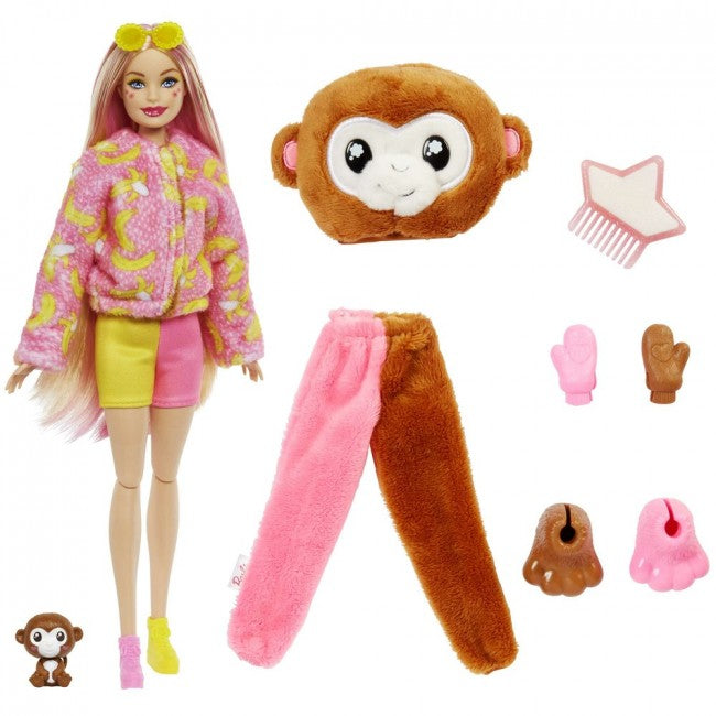 BARBIE | Dolls | Barbie "Cutie Reveal" doll from the "Jungle Friends" series - monkey