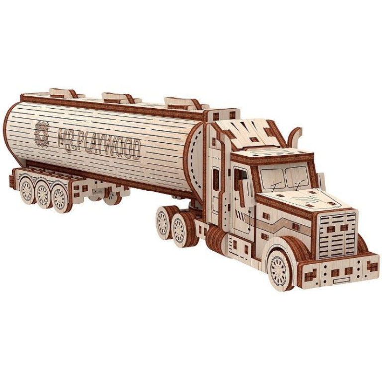 Mr. Playwood | Oil Tanker Truck | Mechanical Wooden Model