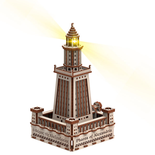 Mr. Playwood | Alexandria Lighthouse (Eco-light) | Mechanical Wooden Model