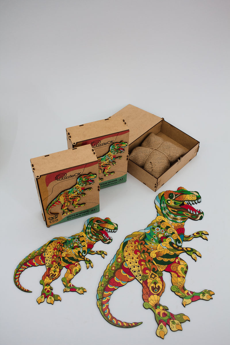Wooden Jigsaw Puzzles - Tyrannosaurus Rex - Size: 10.4 х 16.3 inch (264 x 415 mm) - 129 pcs
