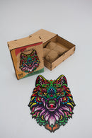 Wooden Jigsaw Puzzles - Mysterious Wolf - Size: 11.5 х 15.9 inch (293 x 404 mm) - 120 pcs