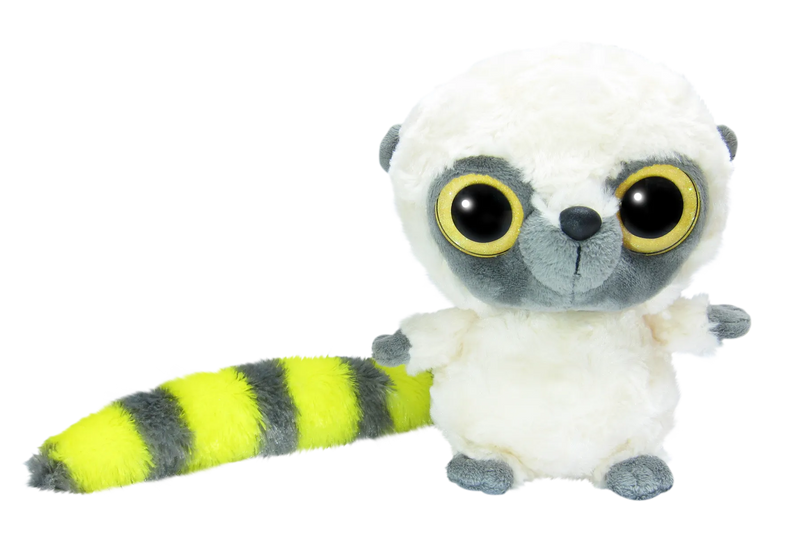 AURORA | Soft toy | Yellow lemur shining eyes 9,1 inch (23 cm)